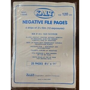 22pcs Kalt Negative File Pages  for 120mm Film Negative Page Preservers